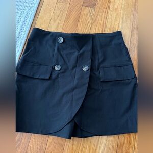 Awake Black Women's Skorts with Button Accents